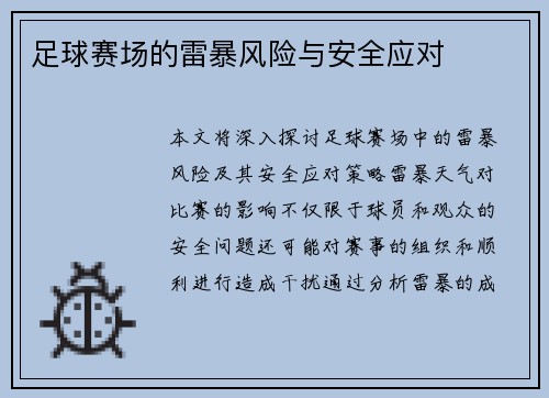 足球赛场的雷暴风险与安全应对