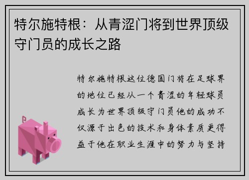 特尔施特根：从青涩门将到世界顶级守门员的成长之路