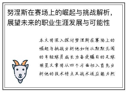 努涅斯在赛场上的崛起与挑战解析，展望未来的职业生涯发展与可能性